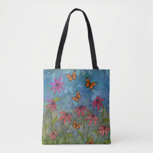 butterfly garden tote bag