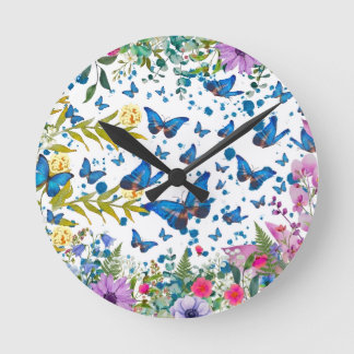 Butterfly Garden Wall Clock - Artistic Floral Time