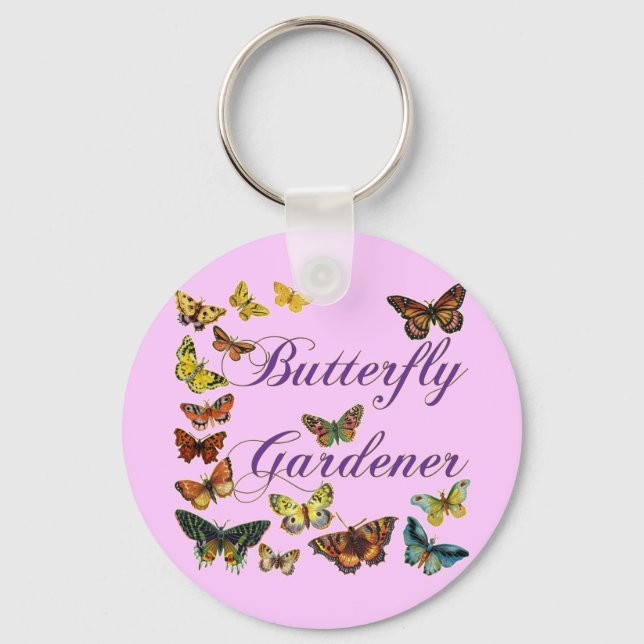 Butterfly Gardener Saying Key Ring (Front)
