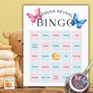 butterfly Gender Reveal Party Bingo Game