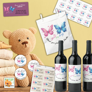 butterfly Gender Reveal Party Invitation Favour Bag