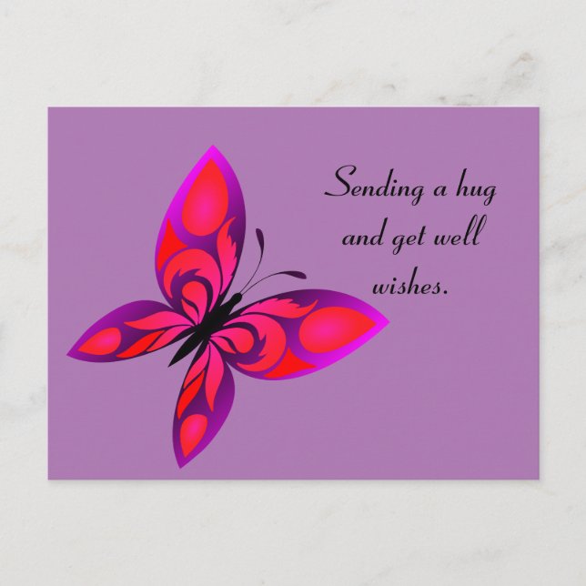 Butterfly Get Well Postcard (Front)