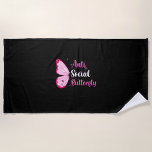 Butterfly Gift Anti Social Butterfly Beach Towel