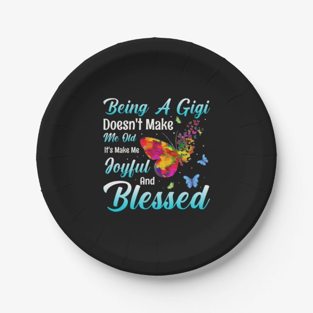 Butterfly Gift | Being A GiGi Paper Plate (Front)