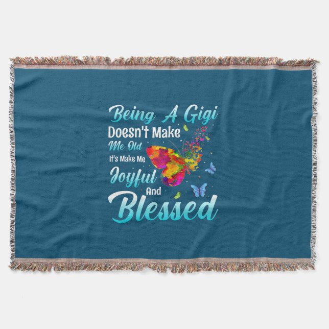 Butterfly Gift | Being A GiGi Throw Blanket (Front)