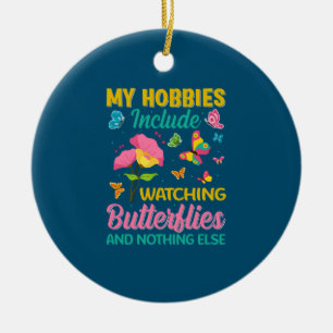 Butterfly Gift Include Watching Butterflies Ceramic Ornament