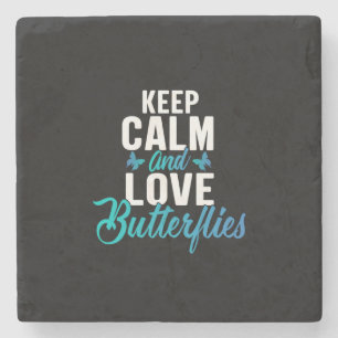 Butterfly Gift Keep Calm And Love Butterfly Stone Coaster