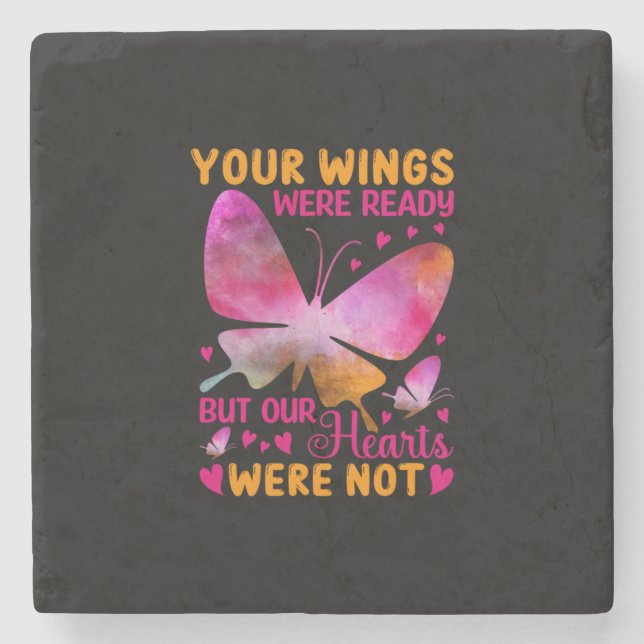 Butterfly Gift | Our Wings Were Ready Stone Coaster (Front)