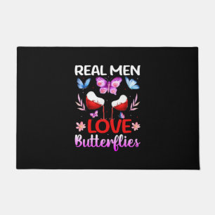 Butterfly Gift Real Men Love Butterflies Doormat