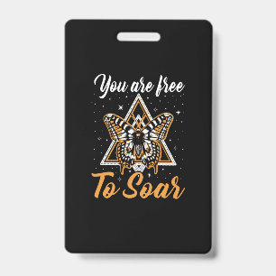 Butterfly Gift   You Are Free To Soar ID Badge
