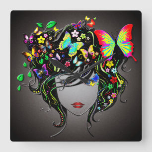 Butterfly Girl 1&1A Clock Options