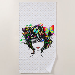 Butterfly Girl 1A Options Beach Towel