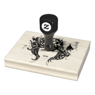 Butterfly Girl 1A Rubber Stamp