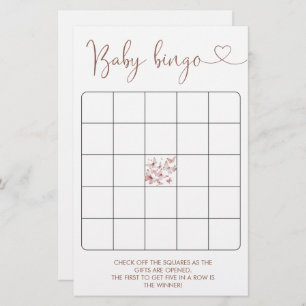 Butterfly Girl Baby Shower Bingo Game
