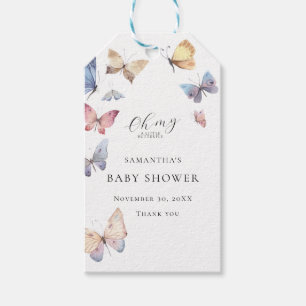 Butterfly Girl Baby Shower Gift Tags