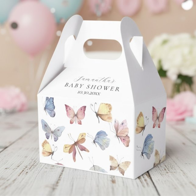 Butterfly Girl Baby Shower Paper Cup Favour Box (Butterfly Favor Box)
