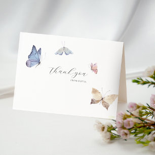 Butterfly Girl Baby Shower Thank You Card