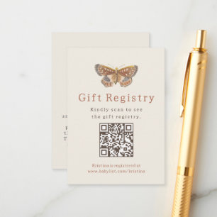 Butterfly Girl  Gift Registry Baby Shower  Enclosure Card