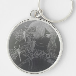 butterfly girl key ring