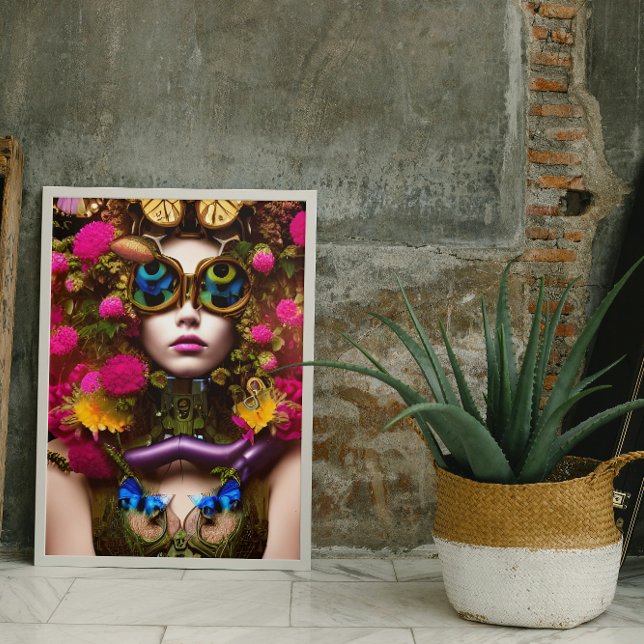 Butterfly Girl Surreal Fantasy Art Print (Creator Uploaded)