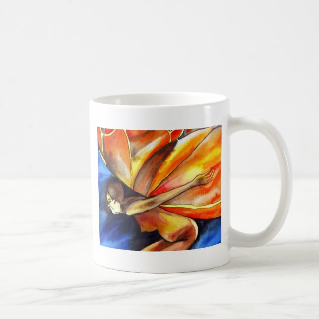 Butterfly girl surreal original fantasy art coffee mug (Right)