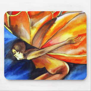 Butterfly girl surreal original fantasy art mouse pad