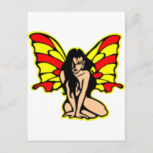 Butterfly Girl Tattoo Postcard