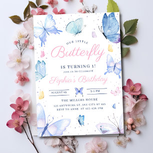Butterfly Girls Birthday Purple Butterflies Garden Invitation
