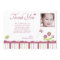 Butterfly girl's photo thank you flat card