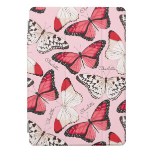 Butterfly Girly Chic Pattern Personalised Name iPad Pro Cover
