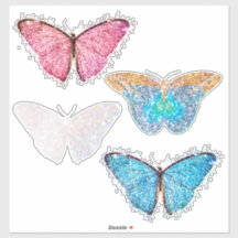 Butterfly Glitter Blue Pink 4-pc Vynyl Contour