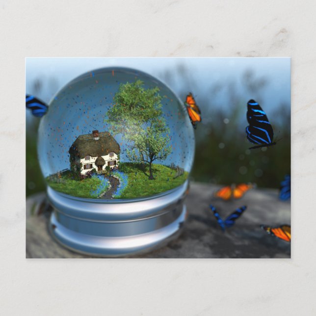 Butterfly Globe Postcard (Front)