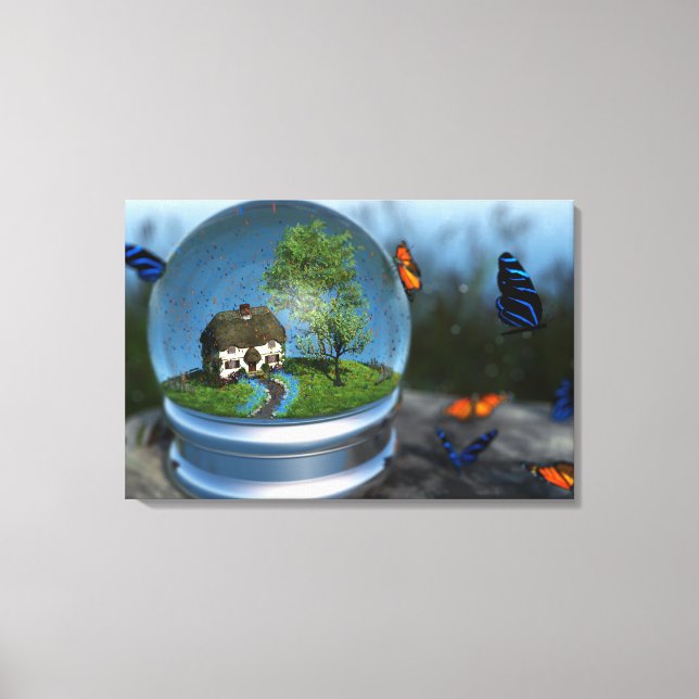 Butterfly Globe Wrapped Canvas (Front)