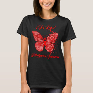 Butterfly Go Red Heart Disease Awareness T-Shirt