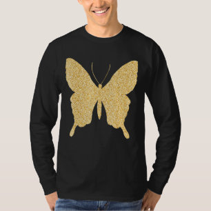 Butterfly Gold Glitter Bling Butterfly Lover T-Shirt