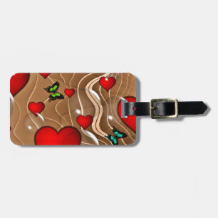 Butterfly & Gold Luggage Tag