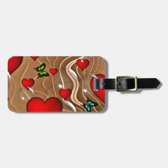 Butterfly & Gold Luggage Tag (Front Horizontal)