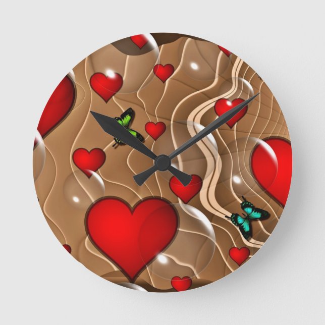 Butterfly & Gold Round Clock (Front)
