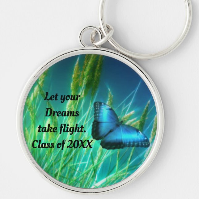 Butterfly Graduation Button Keychain (Front)