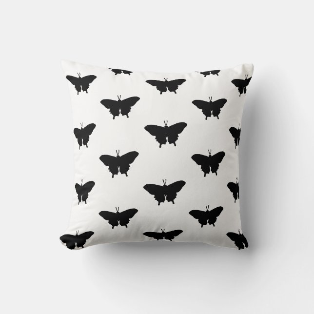 Butterfly Graphic Pattern Throw Pillow (Front)