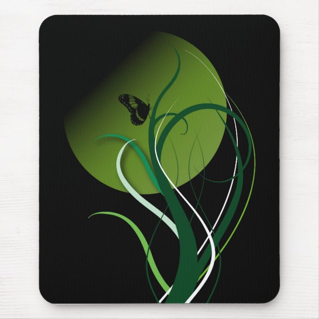 Butterfly green mouse pad (Front)