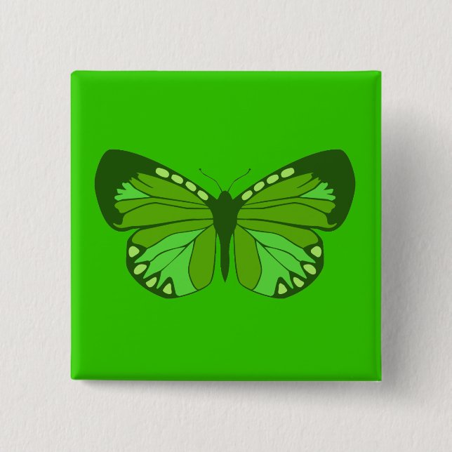 Butterfly Greens 15 Cm Square Badge (Front)