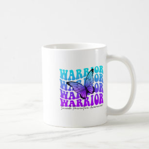 Butterfly Groovy Teal & Purple Ribbon Suicide Coffee Mug