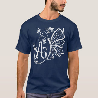 Butterfly Grunge Fairycore Aesthetic Letter A Mono T-Shirt
