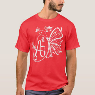 Butterfly Grunge Fairycore Aesthetic Letter A Mono T-Shirt