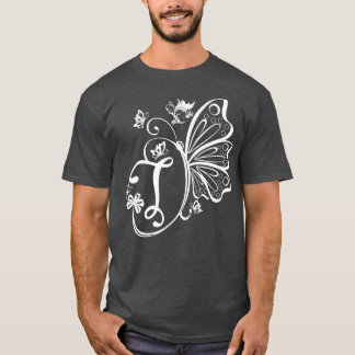 Butterfly Grunge Fairycore Aesthetic Letter T Mono T-Shirt