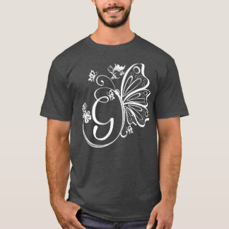 Butterfly Grunge Fairycore Esthetic Letter G Mono T-Shirt
