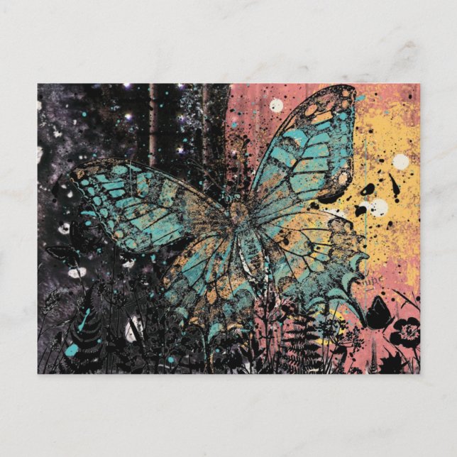 Butterfly Grunge Postcard (Front)