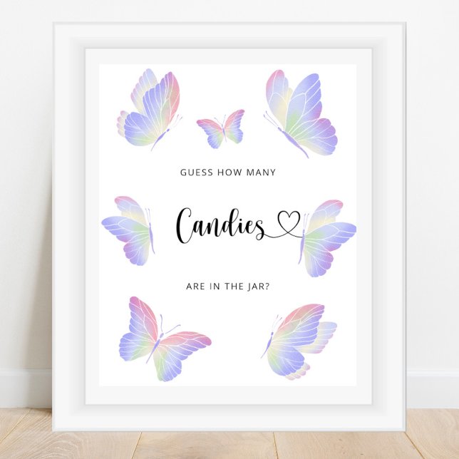 Butterfly guess how many candies poster (Creator Uploaded)