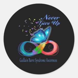 Butterfly Guillain Byrre Syndrome Awareness Classic Round Sticker